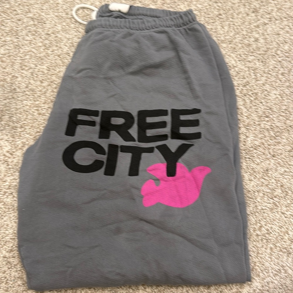 FREE CITY worn once sweatpants grey and pink